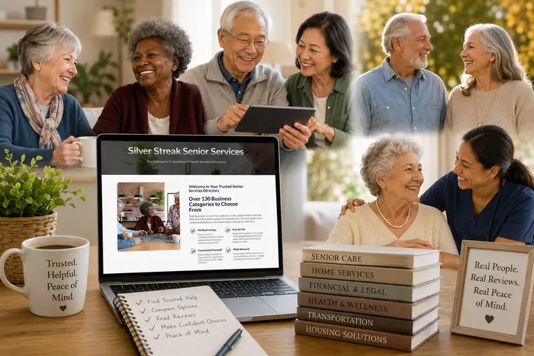 Silver Streak Senior Services — happy seniors, caregivers, and families using the trusted senior services directory across 200+ verified categories